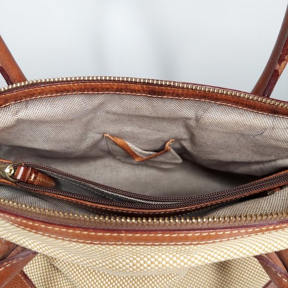 Dooney & Bourke Brown Tweed with Leather Accent Purse - Picture 9 of 12